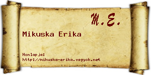 Mikuska Erika névjegykártya